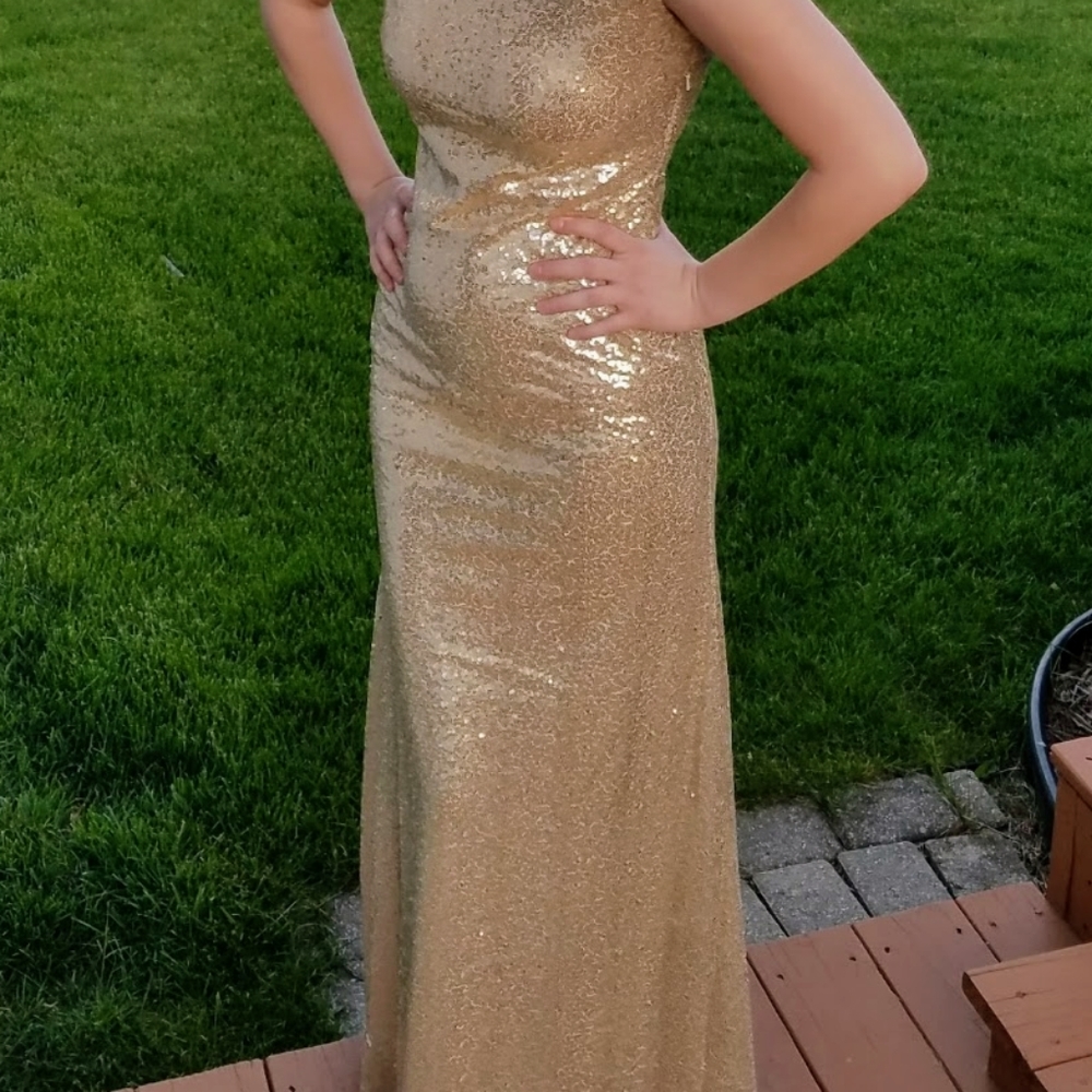 Gold sequin dress